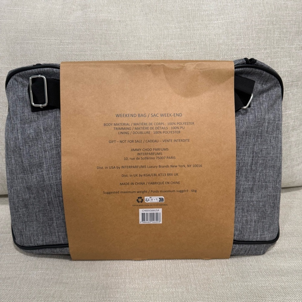 Jimmy Choo Parfums Gray Black Weekend Bag - Picture 2 of 7